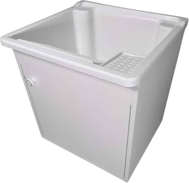 Tanque de lavar Roupa 26L Suspenso com Gabinete 46cm Montado Cor:Tanque Branco