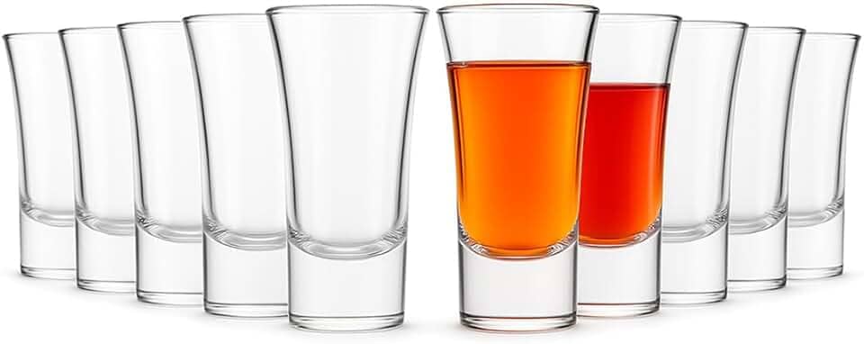 Kit 12 Copos de Shot em Vidro, 60ml Base Grossa Transparente Cacha�a Tequila e Licor