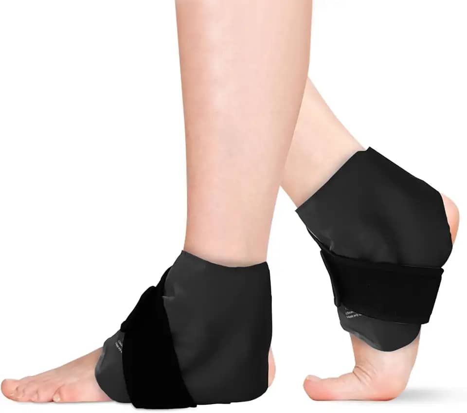 Envoltório De 2 Bolsas De Gelo Para Tornozelo Para Inchaço, Bolsa De Gelo Em Gel Reutilizável Para Lesões No Tornozelo, Terapia De Compressas Frias Para Alívio Da Dor Nos Pés, Tendinite De Aq