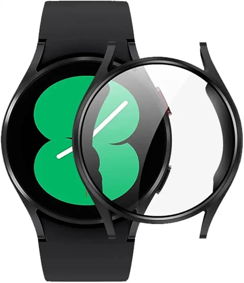 Kit Capa Case Bumper Preto Com Película 9D Para Galaxy Watch 4 40mm - Jodda