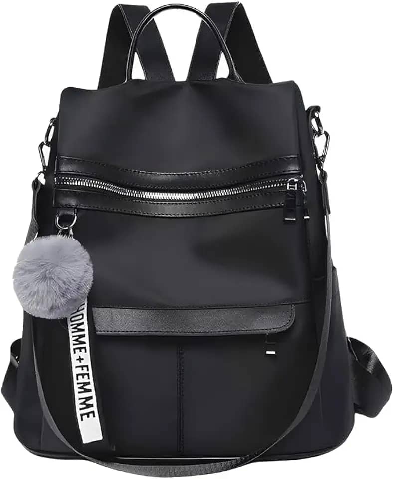 Bolsa Transversal Feminina Espaçosa Vira Mochila Anti Furto Dia a Dia Trabalho Alça Ajustável Blogueira - Marca VIBRANT ® (Preta)