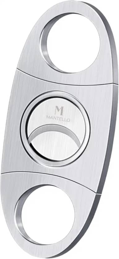 Pacote com 2 cortadores de charutos Mantello – Guilhotina de lâmina dupla de aço inoxidável, acessórios de charutos premium para homens, perfeitos para charutos, acessórios para fumar e cortadores de