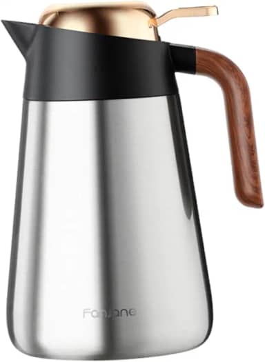 SiaBiced Garrafa Térmica com Isolamento Térmico, Mantém O Calor Por 12 Horas E Possui Um Dispensador de água de 1600ml para Chá, Café, Bebidas, Sucos, Prata