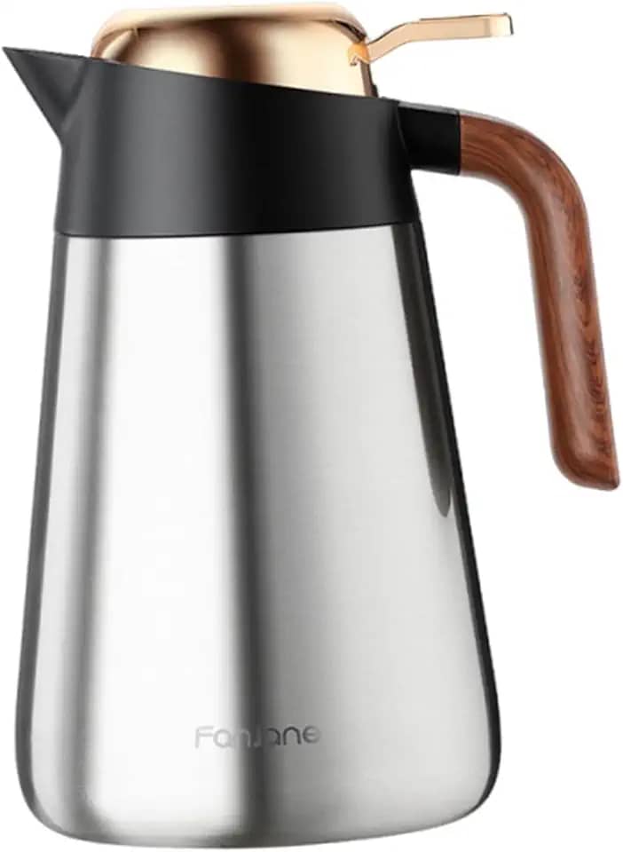 SiaBiced Garrafa Térmica com Isolamento Térmico, Mantém O Calor Por 12 Horas E Possui Um Dispensador de água de 1600ml para Chá, Café, Bebidas, Sucos, Prata