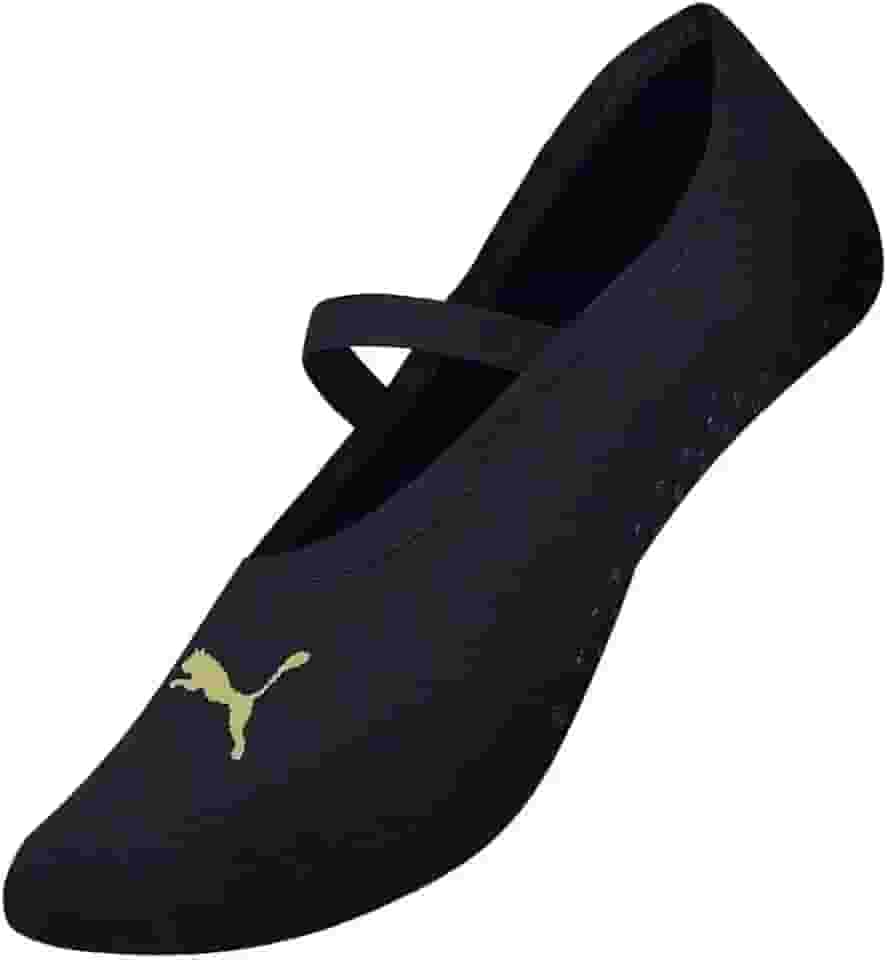 Meia Puma Feminina Sapatilha Antiderrapante Viés Pilates Preto/amarelo Flúor 4705.001.5.554 34-39
