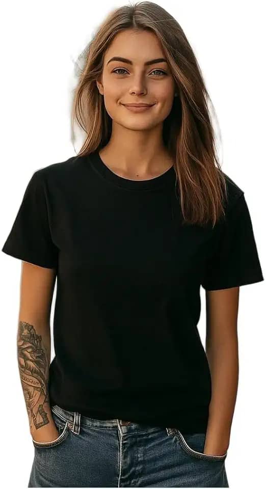 Camiseta Básica Feminina Lisa 100% Algodão Premium Confort