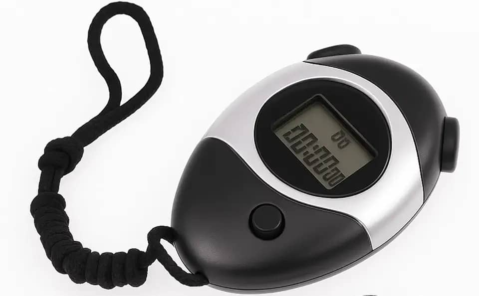 Cronômetro Digital Profissional Display LCD Para diversos tipos de esportes Preto e Prata