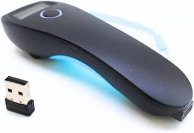 Mini Leitor Código Barras Bolso Sem Fio 1D 2D QR Code Bluetooth Cor Azul-celeste Tipo De Conector Do Cabo Usb 5v para Tablet iPhone iPad Android iOS PC POS