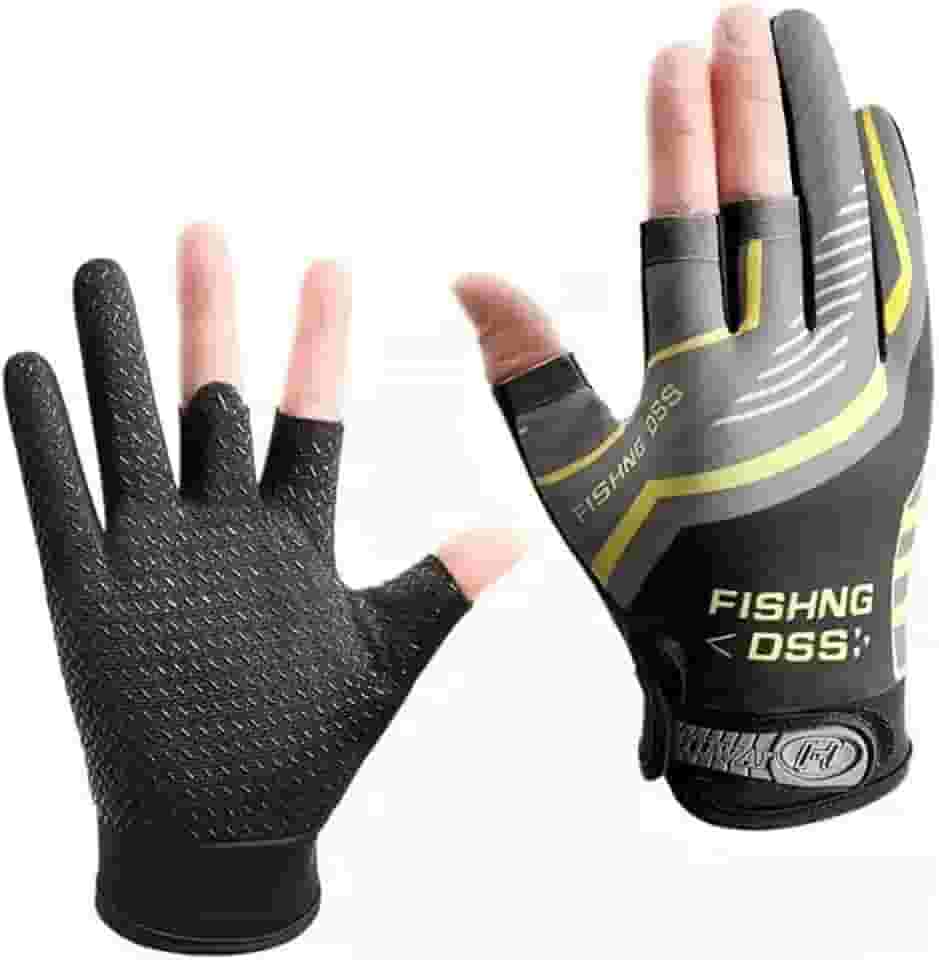 Luva Três Dedos Antiderrapante Uv Esporte Pesca Profissional