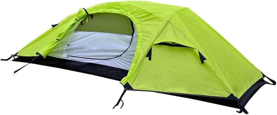 NAUTIKA, Barraca de camping individual Modelo WIndy com capacidade para 1 pessoa. Coluna d’água de 2.500mm. Modelo Bivaque de Fácil Montagem Super Leve. Verde Neon e Preto