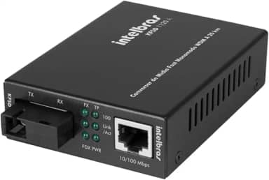 intelbras CONVERSOR MIDIA FAST WDM MONO 20 KM KFSD 1120 A 4780015, Preta