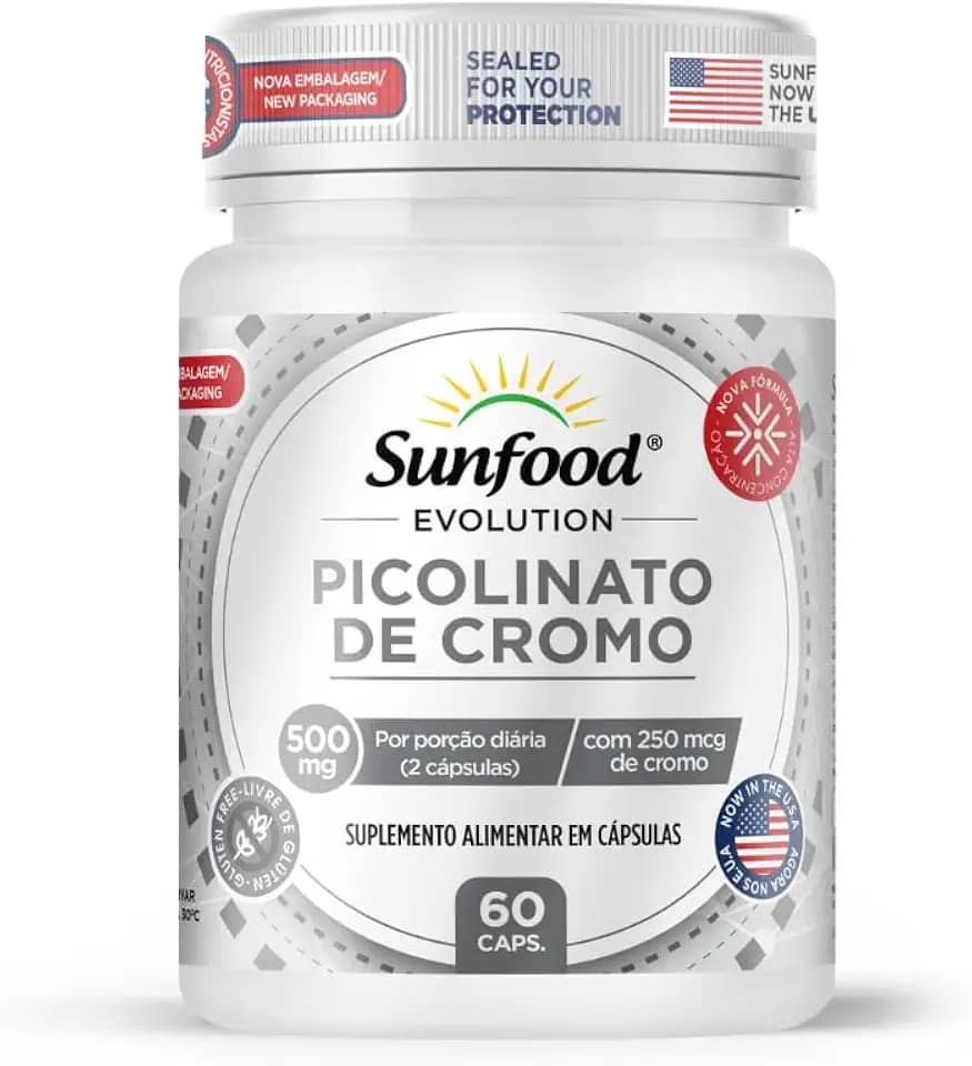 PICOLINATO DE CROMO 500MG 60 CAPSULAS SUNFOOD EVOLUTION