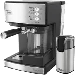 Oster Kit Cafeteira Nova PrimaLatte Inox e Moedor de Café Elétrico Inox Oster - 127V