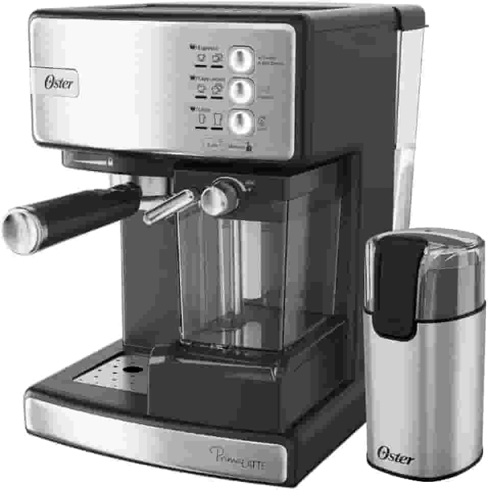 Oster Kit Cafeteira Nova PrimaLatte Inox e Moedor de Café Elétrico Inox Oster - 127V