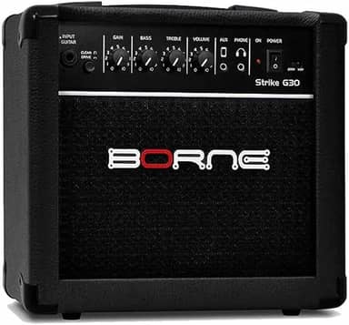Amplificador Cubo Para Guitarra Borne Strike G30 Preto 15W Bivolt Automático