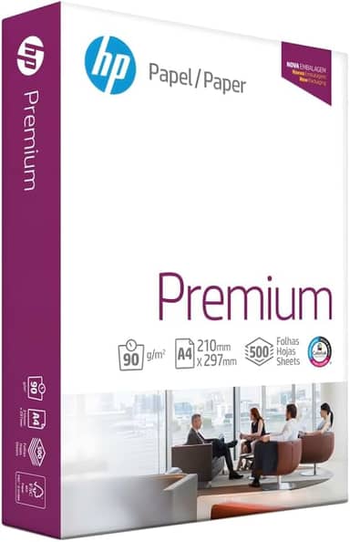 Papel Sulfite A4, HP Premium, 90g, Branco, 500 Folhas