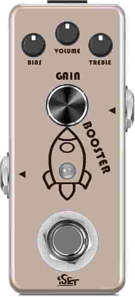 ISET Pedal de Efeito Booster Analógico Rocket Boost para Guitarra Elétrica Baixo True Bypass