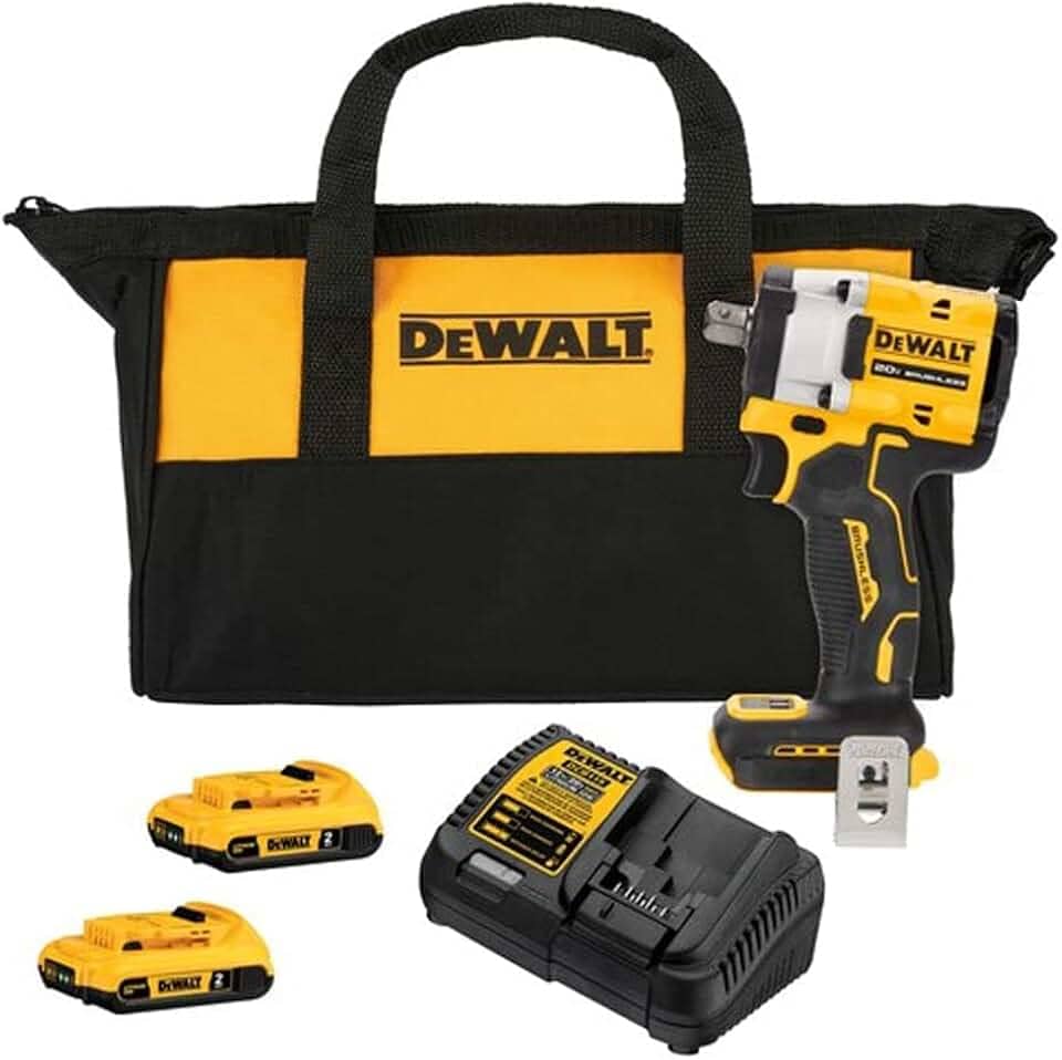 Dewalt Chave de Impacto a Bateria Atomic 13mm, Modelo DCF922D2-BR, Com Mala de Ferramentas, 1 Carregador, 2 Baterias 2Ah, 20V Max Li-Ion