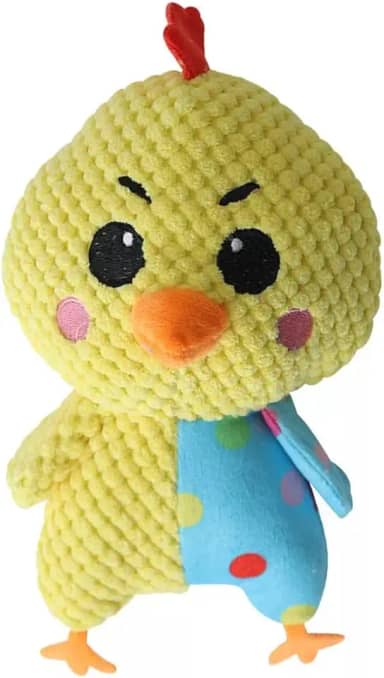 Brinquedo De Pelúcia Pintinho Mordedor Apito Para Cães Gatos