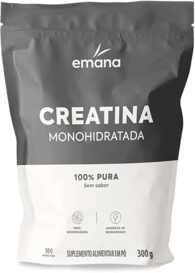 Emana Creatina Monohidratada 100% Pura Sem Sabor Micronizada - 300g