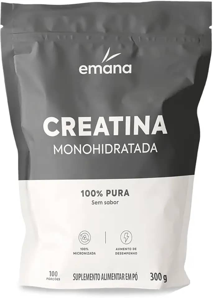 Emana Creatina Monohidratada 100% Pura Sem Sabor Micronizada - 300g