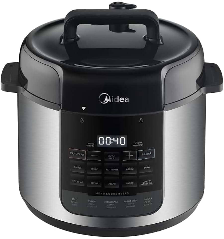 Panela de Pressão Elétrica 5L NutriPro Inox Midea