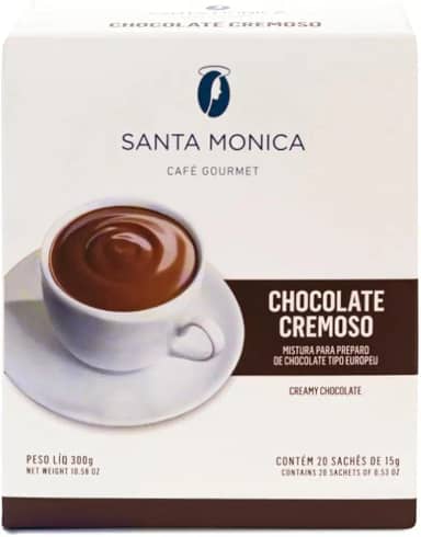 Chocolate Europeu em pó Santa Mônica Monodose - 20 unidades