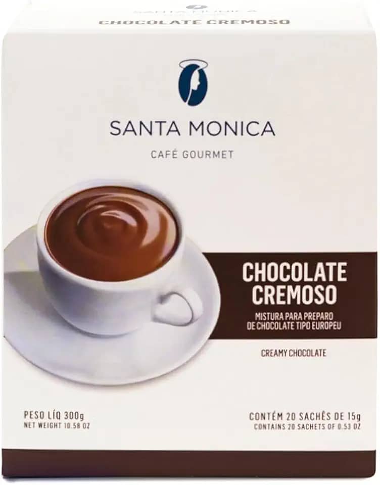 Chocolate Europeu em pó Santa Mônica Monodose - 20 unidades