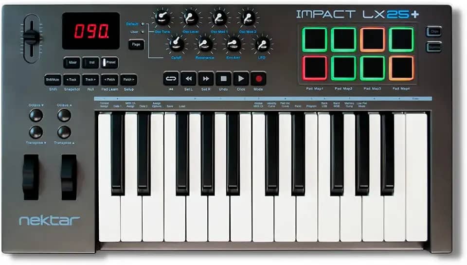 Nektar Impact LX25+ | Teclado controlador USB MIDI com integração Nektar DAW cinza escuro