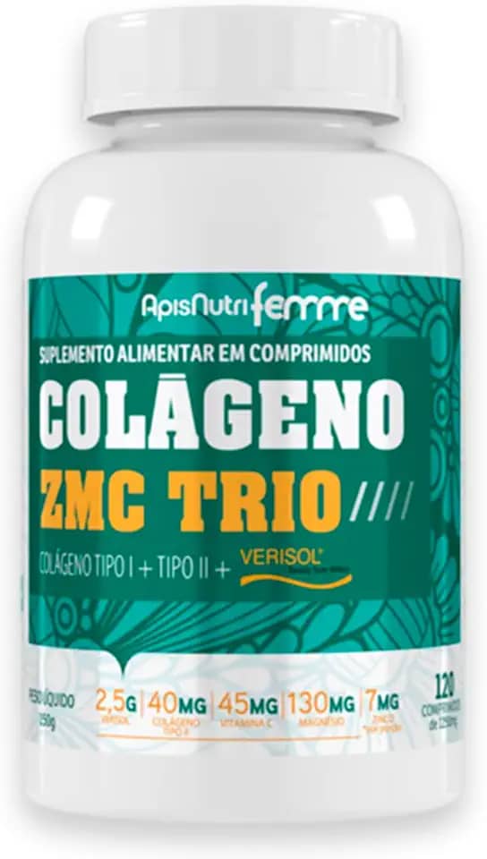 Apisnutri Colágeno Zmc Trio Verisol + Tipo I + Tipo Ii 1250Mg (120 Caps)
