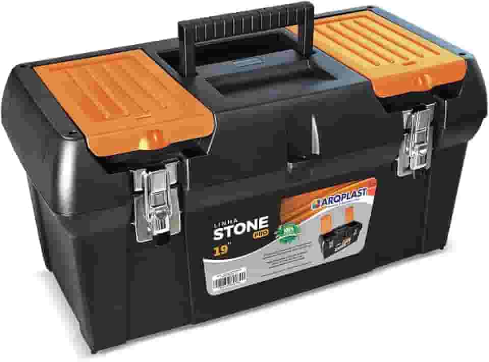 Caixa de Ferramenta Maleta Stone Pro 19' Trava de Aço Arqplast