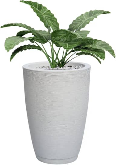 Vaso Polietileno Para Plantas Jardim Sala Luxo Cone Bojo 1 Com Prato (Branco)