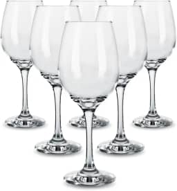 Jogo de 6 Taças para Vinho Água Drink 450ml Vidro Resistente Bar Restaurante