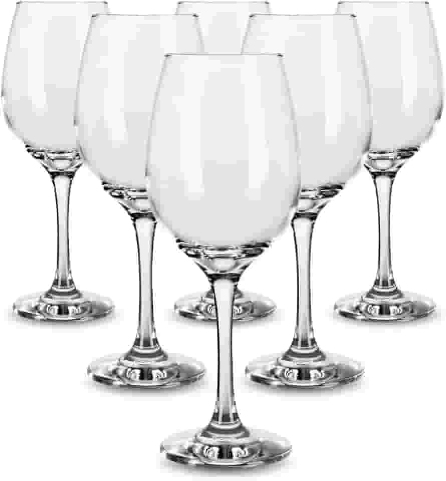 Jogo de 6 Taças para Vinho Água Drink 450ml Vidro Resistente Bar Restaurante