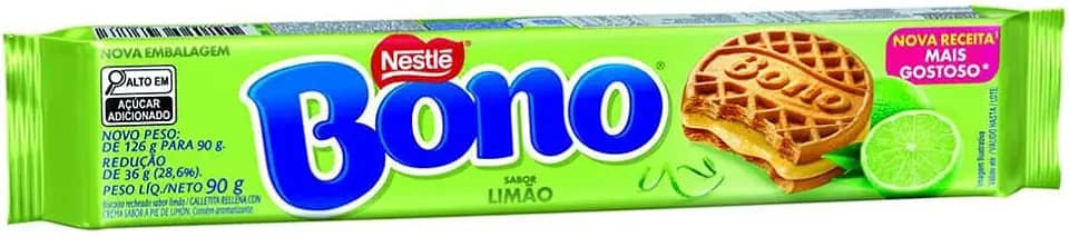 Bono Biscoito Recheado Sabor Limão 90G
