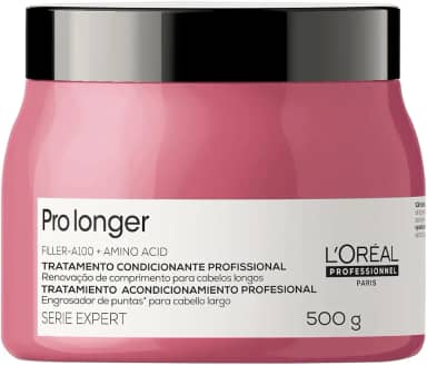 L'Oréal Professionnel Máscara de Tratamento Pro Longer, Reduz a Quebra e Aparência de Pontas Duplas, Adiciona Suavidade e Brilho, Para cabelos finos e com afinamento, 500g