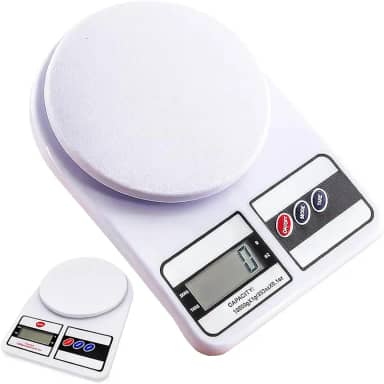 Balança Digital de Precisão de Cozinha Para Uso Domestico e Profissional Fitness ideal para Dietas Treinos Alimentos Confeitaria Nutrição capacidade máxima 10 kg Branco Premium