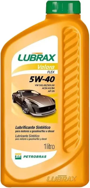 Óleo Lubrificante Lubrax Valora Flex 5w40 Sintético Original Para Carro 1 Litro