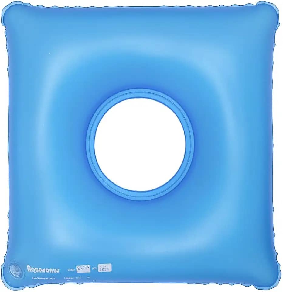 Almofada Inflável Quadrada Com Orifício Anti-escaras - Aquasonus