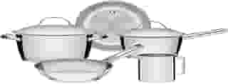 Jogo de Panelas Tramontina Allegra em Aço Inox com Fundo Triplo 5 Peças