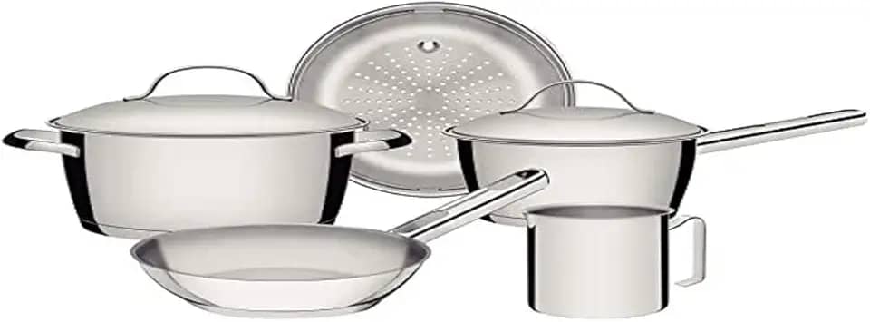 Jogo de Panelas Tramontina Allegra em Aço Inox com Fundo Triplo 5 Peças