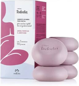 SABONETE EM BARRA PURO VEGETAL NATURA TODO DIA AMORA VERMELHA E JABUTICABA CAIXA COM 5 UNIDADES 90g/cada