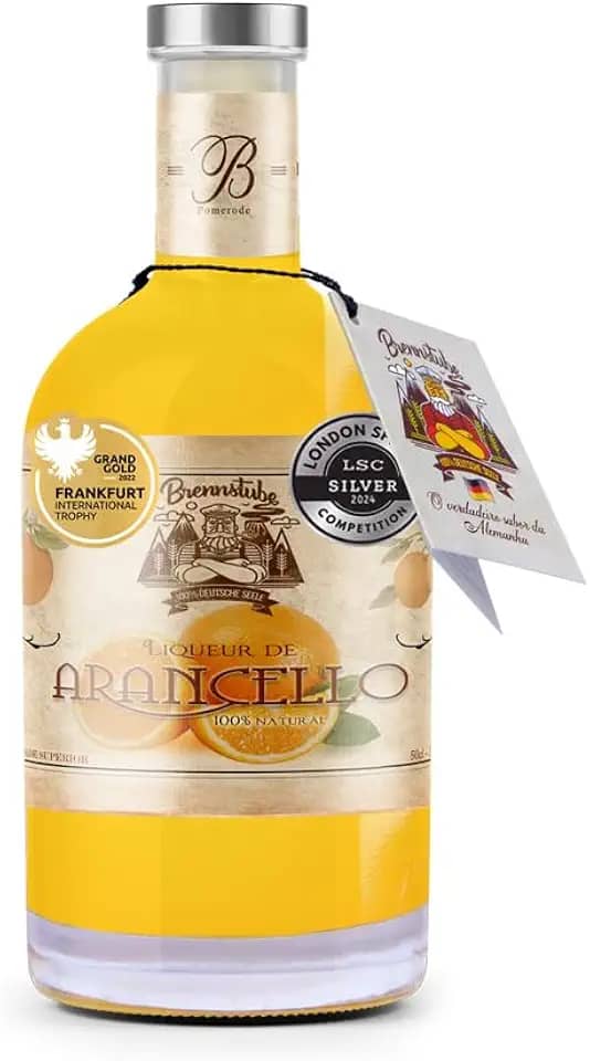 Brennstube Arancello, Licor de Laranja Natural, Premiado com Ouro em Frankfurt e Prata em Londres, 100% Artesanal