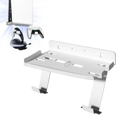 REEYEAR Kit De Suporte Vertical Para Parede Ps5 Pro E Slim, Metal Grosso Com Revestimento Em Pó, Inclui Suporte Para Controle E Headset, Monte Seu Console Playstation 5 Pro Slim Ao Lado Da Tv, Bran