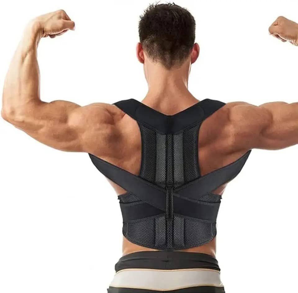 Colete Corretor Postural Ortopédico Unissex Ajustável Premium - Alívio de Dores nas Costas, Lombar e Pescoço, Com Cinta e Suporte para Clavícula, Conforto e Estilo (Grande)