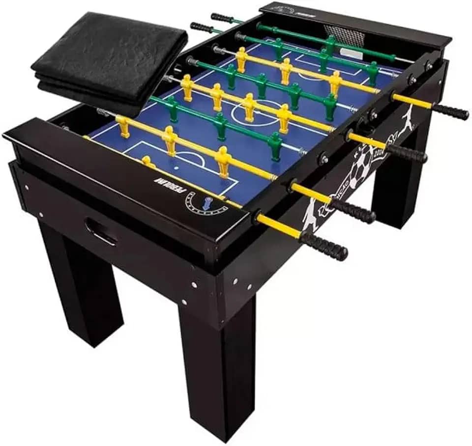 Mesa de Pebolim Totó Elite Preta KLOPF 1080 + Capa Impermeável