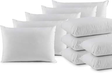 Travesseiro de Pluma de Ganso Sintético, Percal 200 Fios, Branco, 50x70cm, Hipoalergênico, 1 Kg, 100% Algodão, para Hotel