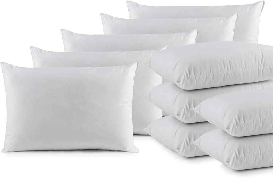 Travesseiro de Pluma de Ganso Sintético, Percal 200 Fios, Branco, 50x70cm, Hipoalergênico, 1 Kg, 100% Algodão, para Hotel