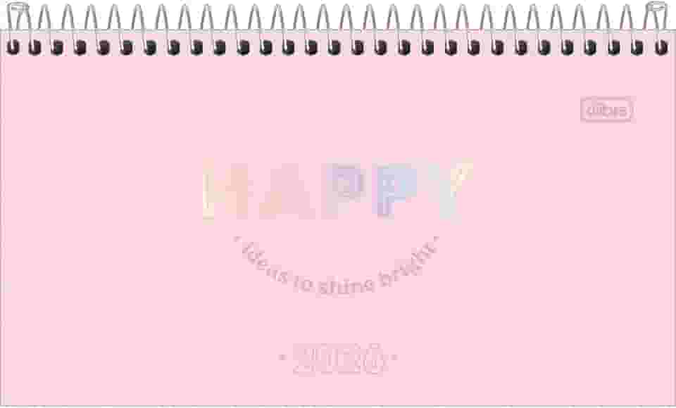 Tilibra - Agenda Espiral Semanal 16,7 x 8,9 cm Happy 2026 - Rosa
