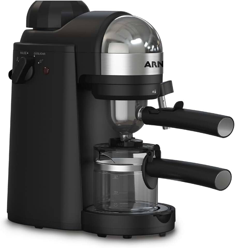 Cafeteira Espresso Arno Mini Espresso Compacta 1000W com acabamento Inox, bico vaporizador para leite e 4 bar de pressão CMME 220v